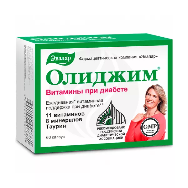 Изображение товара Витамины и минералы при диабете Эвалар Олиджим Капсулы 60 шт. Изображение товара Витамины и минералы при диабете Эвалар Олиджим Капсулы 60 шт.