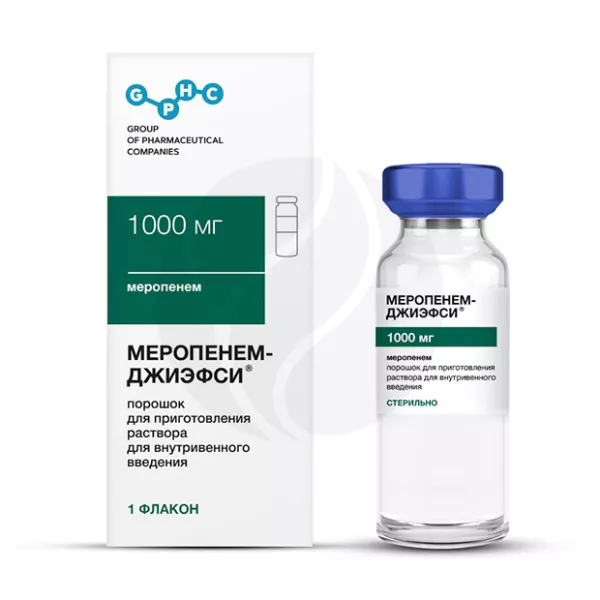 Изображение товара Порошок для инъекций Рузфарма Меропенем Джиэфси 1000мг Изображение товара Порошок для инъекций Рузфарма Меропенем Джиэфси 1000мг