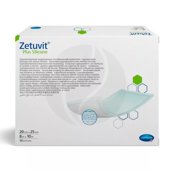 Изображение товара Hartmann Zetuvit Plus Silicone стерильная суперабсорбирующая повязка 20смх25см, №10 Изображение товара Hartmann Zetuvit Plus Silicone стерильная суперабсорбирующая повязка 20смх25см, №10