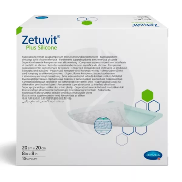 Hartmann Zetuvit Plus Silicone повязка cуперабсорбирующая стерильная (20см*20см), №10