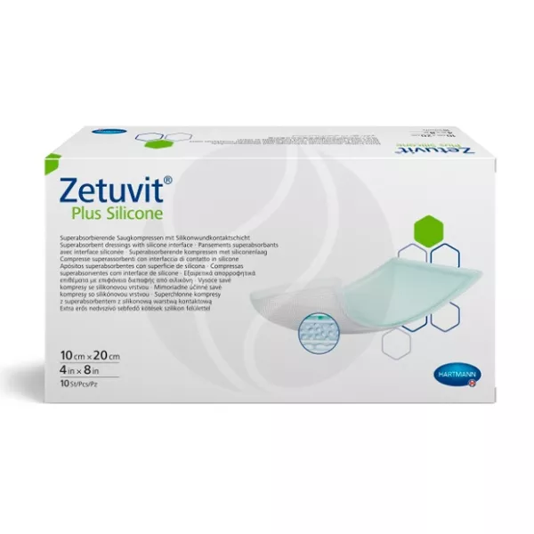 Изображение товара Hartmann Zetuvit Plus Silicone стерильная суперабсорбирующая повязка 10х20см
