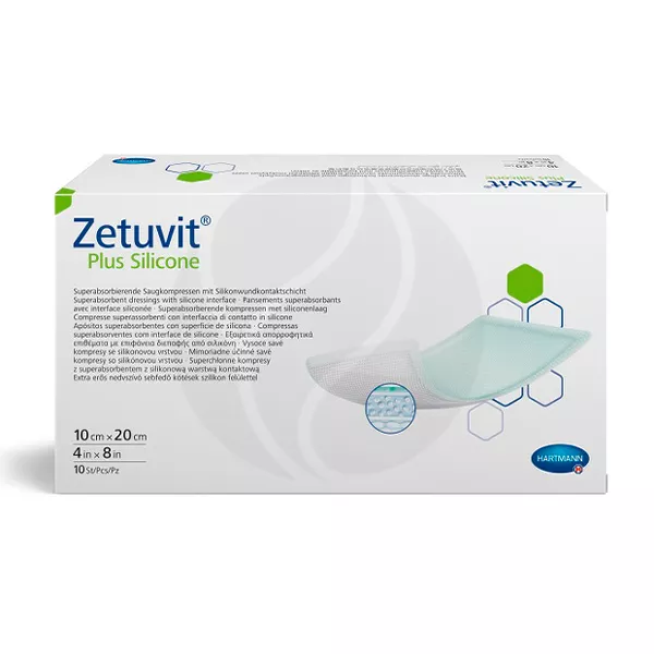 Изображение товара Hartmann Zetuvit Plus Silicone стерильная суперабсорбирующая повязка 10х20см Изображение товара Hartmann Zetuvit Plus Silicone стерильная суперабсорбирующая повязка 10х20см