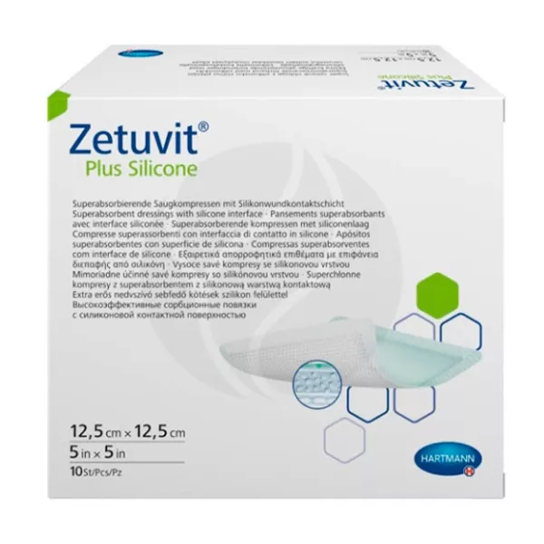 Hartmann Zetuvit Plus  Silicone повязка cуперабсорбирующая стерильная (12,5см*12,5см), №10