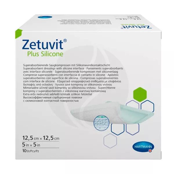 Изображение товара Hartmann Zetuvit Plus Silicone повязка cуперабсорбирующая стерильная 12,5см*12,5см, №10