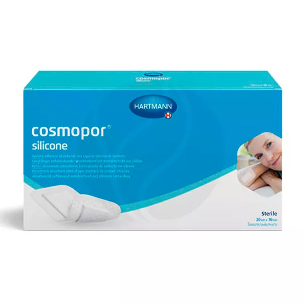 Изображение товара Hartmann Cosmopor silicone повязка 20см*10см №5 - впитывающая и мягкая для ухода за ранами Изображение товара Hartmann Cosmopor silicone повязка 20см*10см №5 - впитывающая и мягкая для ухода за ранами