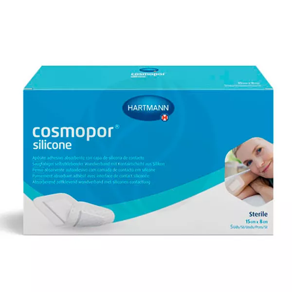 Изображение товара Hartmann Cosmopor silicone повязка впитывающая 15см*8см, №5 Изображение товара Hartmann Cosmopor silicone повязка впитывающая 15см*8см, №5