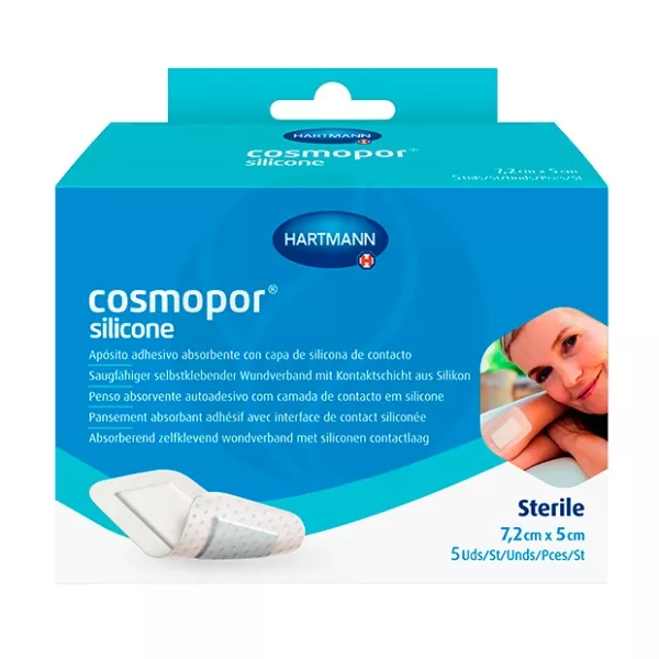 Изображение товара Повязка впитывающая Hartmann Cosmopor Silicone 7,2x5 см, №5 для раневой обработки