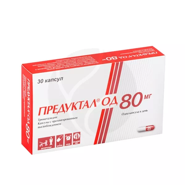 Изображение товара Капсулы Сервье Рус Предуктал ОД 80мг Пролонгированное высвобождение Изображение товара Капсулы Сервье Рус Предуктал ОД 80мг Пролонгированное высвобождение