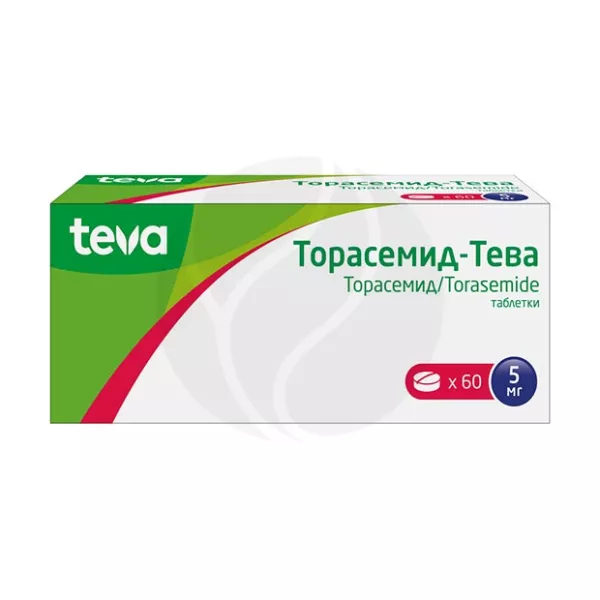Изображение товара Торасемид-Тева таблетки 5мг 60 штук Хорватия Изображение товара Торасемид-Тева таблетки 5мг 60 штук Хорватия