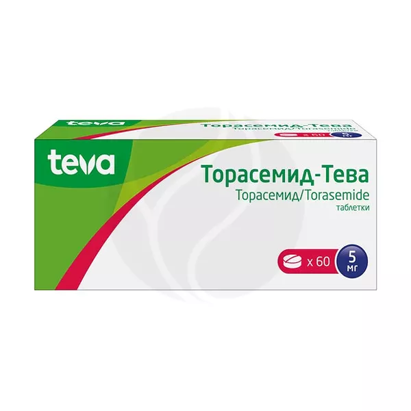 Изображение товара Торасемид-Тева таблетки 5мг 60 штук Хорватия