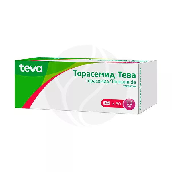 Изображение товара Торасемид-Тева таблетки 10мг, №60 Изображение товара Торасемид-Тева таблетки 10мг, №60