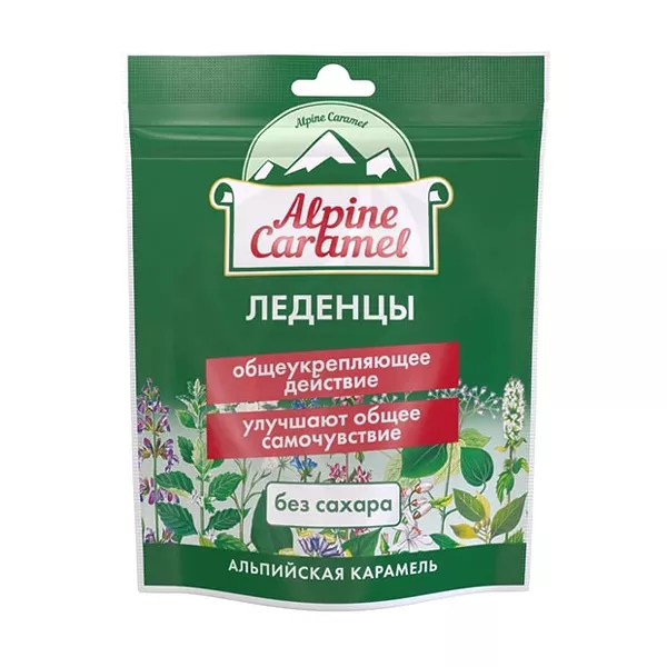 Изображение товара Alpine Caramel леденцы без сахара, 75г Изображение товара Alpine Caramel леденцы без сахара, 75г
