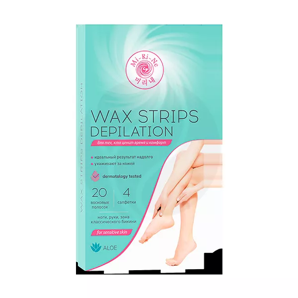 Изображение товара Восковые полоски для чувствительной кожи Mi-Ri-Ne №20 с экстрактом Алоэ