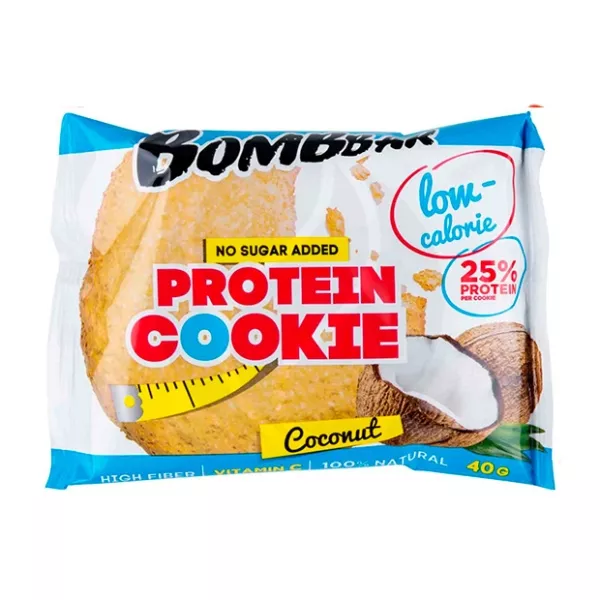 Изображение товара Печенье Bombbar неглазированное вкус кокос 40г - полезный перекус для спортсменов и следящих за пит