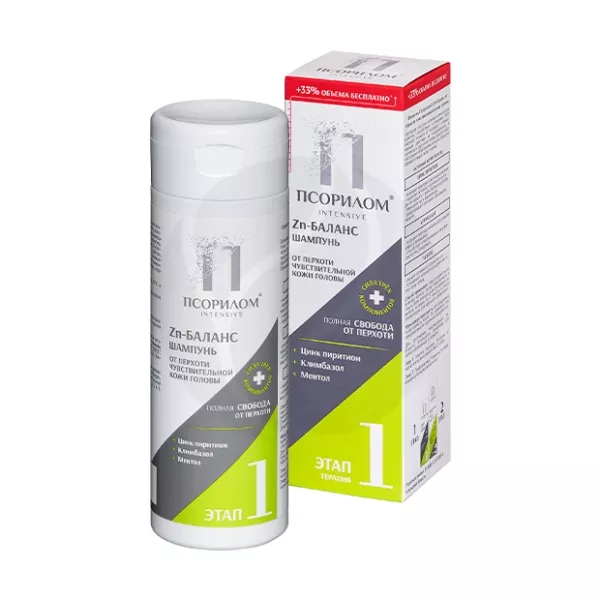 Изображение товара Шампунь против перхоти цинк-баланс 200 мл для снятия зуда и раздражения