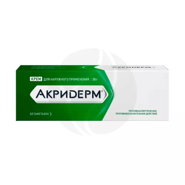 Акридерм крем д/наружн. прим., 30г, АО Акрихин Крем для наружного .