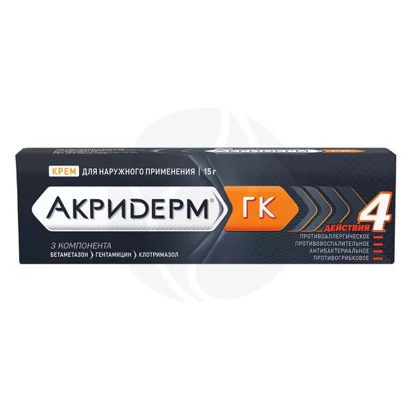 Изображение товара Акридерм ГК крем д/наружн. прим. 0,05%+0,1%+1%, 15г Изображение товара Акридерм ГК крем д/наружн. прим. 0,05%+0,1%+1%, 15г