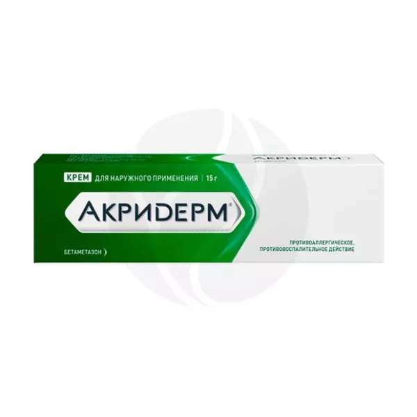 Изображение товара Акридерм крем д/наружн. прим. 0,05%, 15г Акрихин Изображение товара Акридерм крем д/наружн. прим. 0,05%, 15г Акрихин