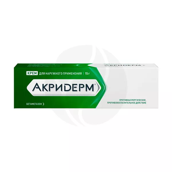 Изображение товара Акридерм крем д/наружн. прим. 0,05%, 15г Акрихин Изображение товара Акридерм крем д/наружн. прим. 0,05%, 15г Акрихин