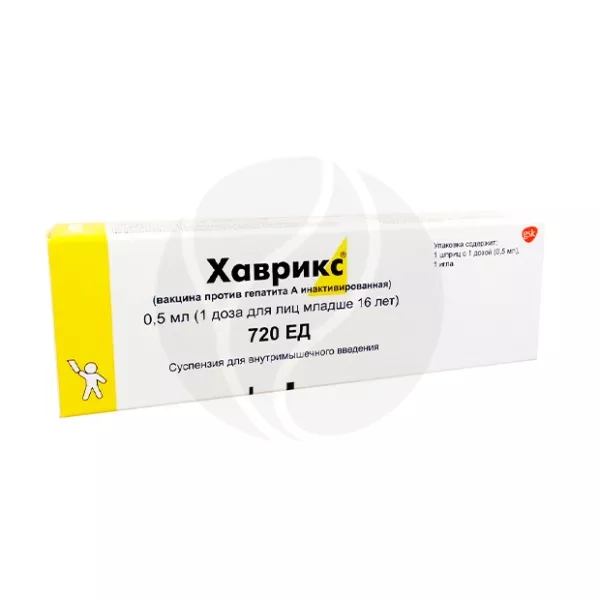 Изображение товара Вакцина Хаврикс суспензия д/в/м введ. 720ЕД ИФА, 0,5мл/1доза