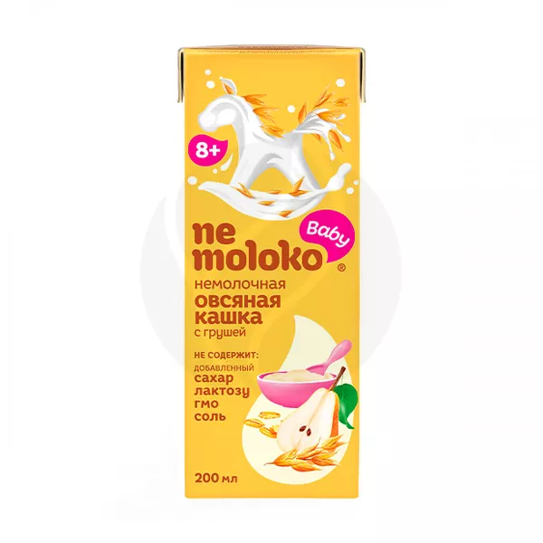 Изображение товара Nemoloko Baby каша безмолочная овсяная с грушей (8+мес), 0,2л