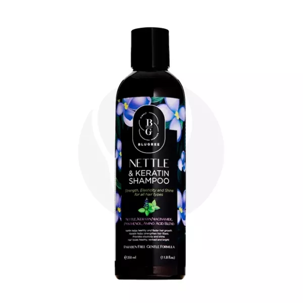 Blugree шампунь с крапивой и кератином, 350мл