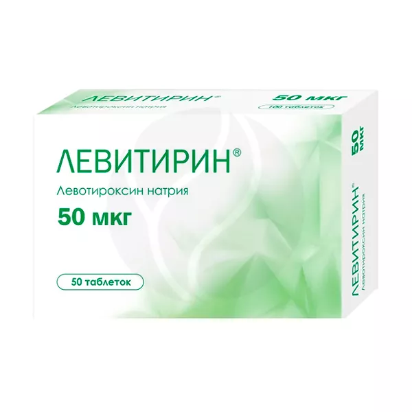 Изображение товара Левитирин таблетки 50мкг для лечения щитовидной железы 50 таблеток Изображение товара Левитирин таблетки 50мкг для лечения щитовидной железы 50 таблеток