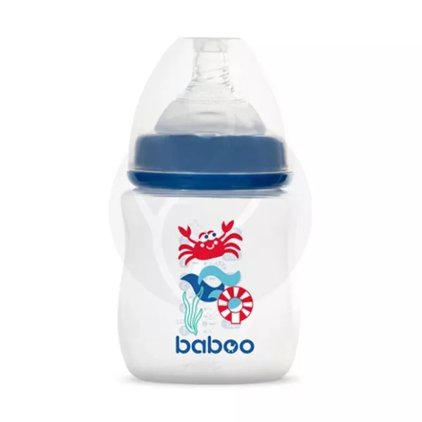 Baboo Marine бутылочка для кормления с силиконовой соской (0+мес) цвет синий, 150мл