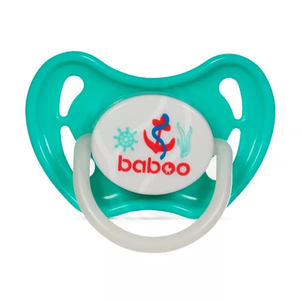 Изображение товара Baboo Marine ночная пустышка силиконовая круглый сосок (0+мес) цвет мятный