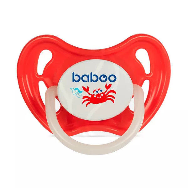 Изображение товара Baboo Marine ночная силиконовая пустышка круглый сосок 6+ мес красный Изображение товара Baboo Marine ночная силиконовая пустышка круглый сосок 6+ мес красный