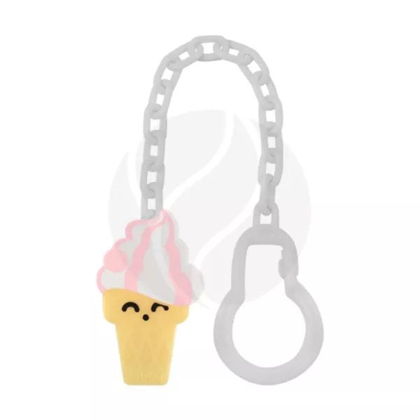 Изображение товара Клипса для пустышки с цепочкой ГОЛД ЛИСТ АГ АО 22 см BPA free