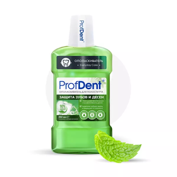 Изображение товара ProfDent ополаскиватель для рта защита зубов и десен, 250мл