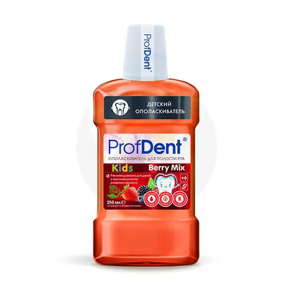 Изображение товара ProfDent ополаскиватель для полости рта для детей ягодный микс (6+лет), 250мл Изображение товара ProfDent ополаскиватель для полости рта для детей ягодный микс (6+лет), 250мл