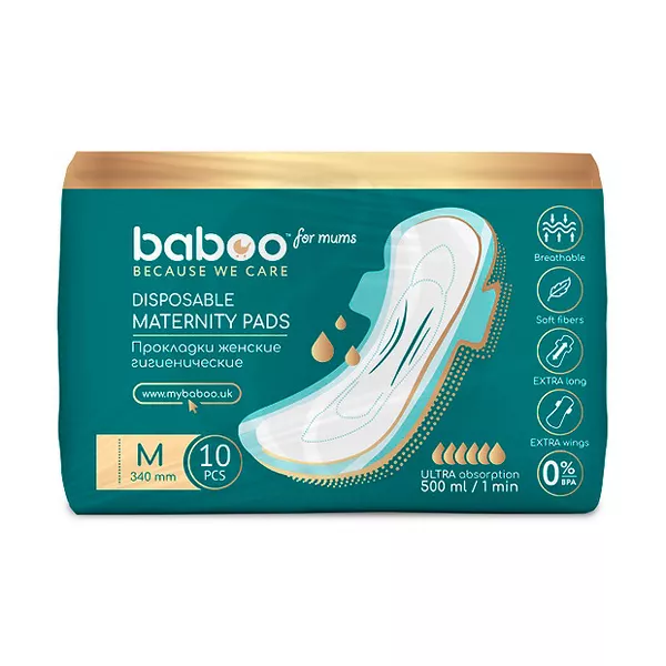 Изображение товара Baboo прокладки (размер М), 10шт Изображение товара Baboo прокладки (размер М), 10шт