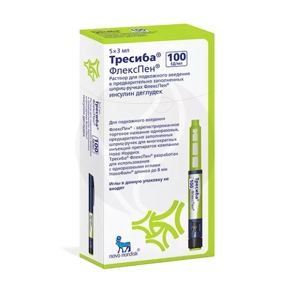 Изображение товара Раствор инсулина Тресиба ФлексПен 100ЕД/мл 3мл №5