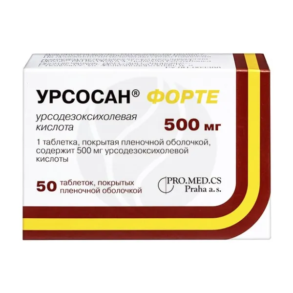 Изображение товара Урсосан Форте 500мг таблетки покрытые пленочной оболочкой 50 шт