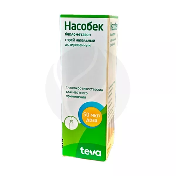 Изображение товара Насобек спрей назальный 50 мкг/доза 200 доз для лечения аллергического ринита