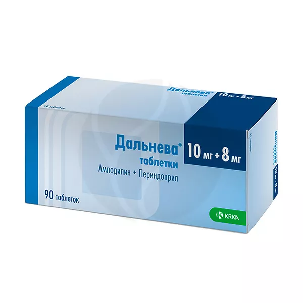 Изображение товара Дальнева таблетки 10 мг + 8 мг, комбинированное лечение гипертонии и ИБС Изображение товара Дальнева таблетки 10 мг + 8 мг, комбинированное лечение гипертонии и ИБС