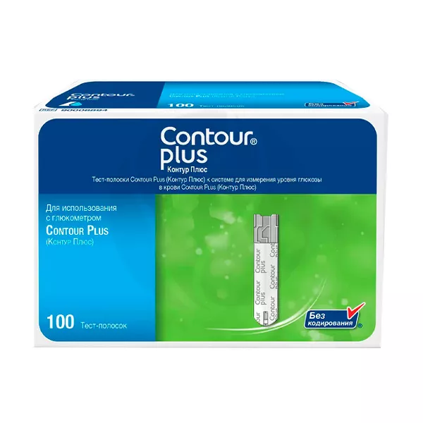 Изображение товара Contour Plus тест-полоски №100 для глюкометра Изображение товара Contour Plus тест-полоски №100 для глюкометра
