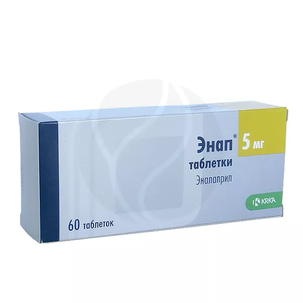 Изображение товара Энап таблетки 5 мг для снижения артериального давления и сердечной недостаточности