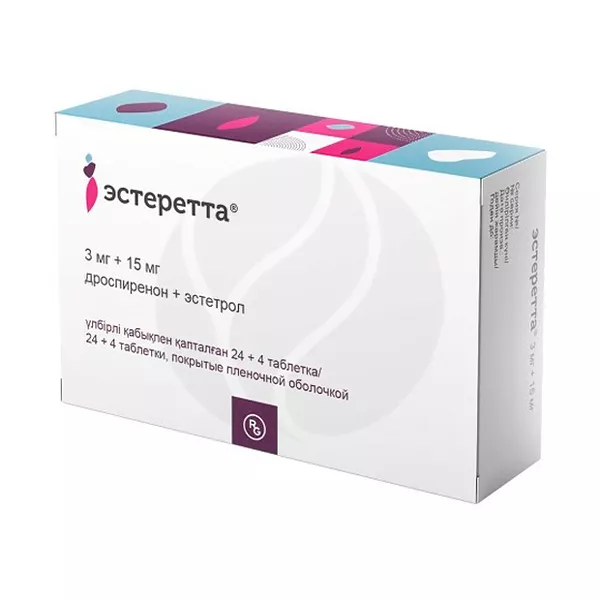 Изображение товара Эстеретта таблетки покрытые п/о 3мг+15мг для контрацепции 28 шт