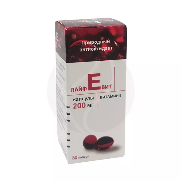 Изображение товара Лайфевит Витамин Е капсулы 200мг, полезный антиоксидант