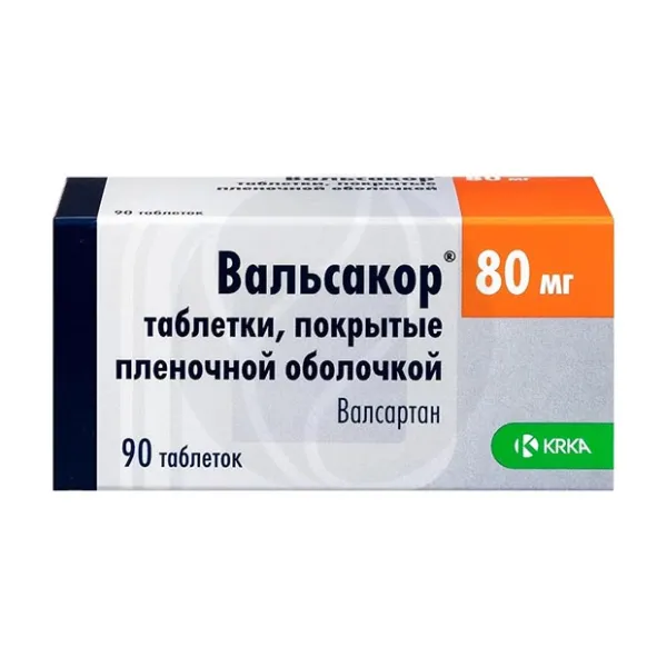 Изображение товара Вальсакор 80 мг таблетки покрытые для снижения артериального давления и профилактики сердечных забо Изображение товара Вальсакор 80 мг таблетки покрытые для снижения артериального давления и профилактики сердечных забо
