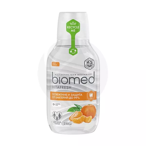 Изображение товара Ополаскиватель Biomed Vitafresh с цитрусовым вкусом Изображение товара Ополаскиватель Biomed Vitafresh с цитрусовым вкусом