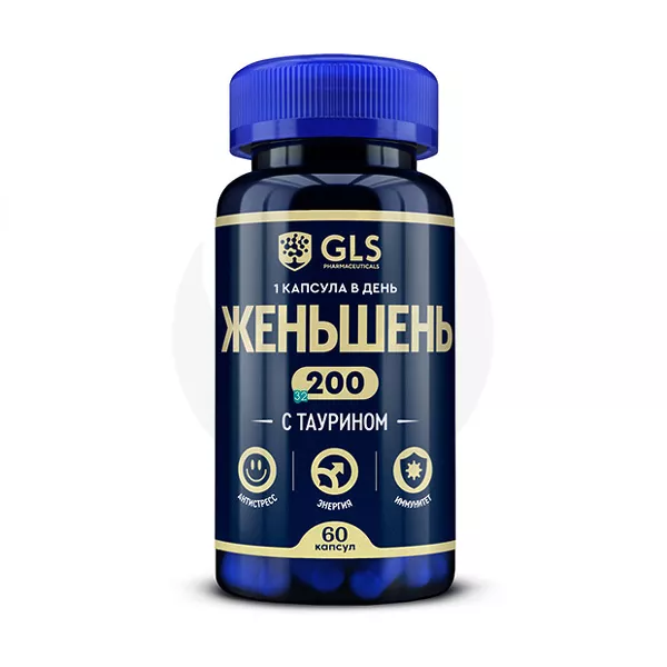 Изображение товара GLS Женьшень капсулы, №60 Изображение товара GLS Женьшень капсулы, №60