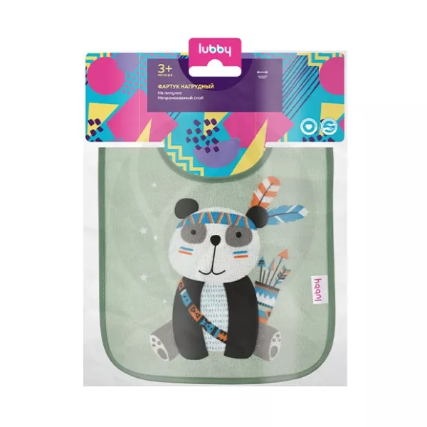 Изображение товара Нагрудник на липучке для малышей от 3 месяцев с непромокаемым слоем