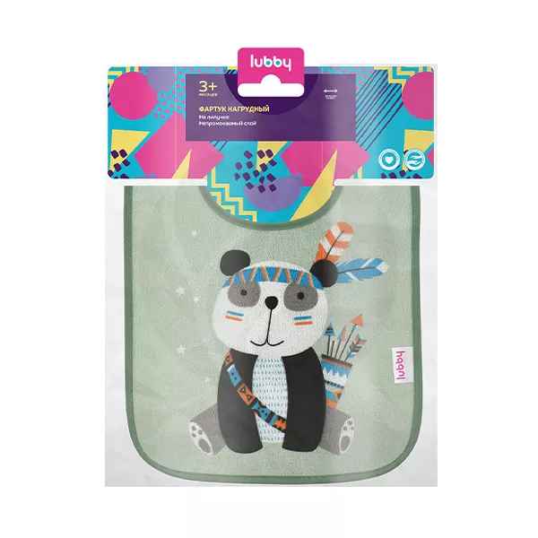 Изображение товара Нагрудник на липучке для малышей от 3 месяцев с непромокаемым слоем