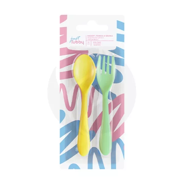 Изображение товара Набор столовых приборов Lubby ложка и вилка для детей от 4 месяцев BPA free