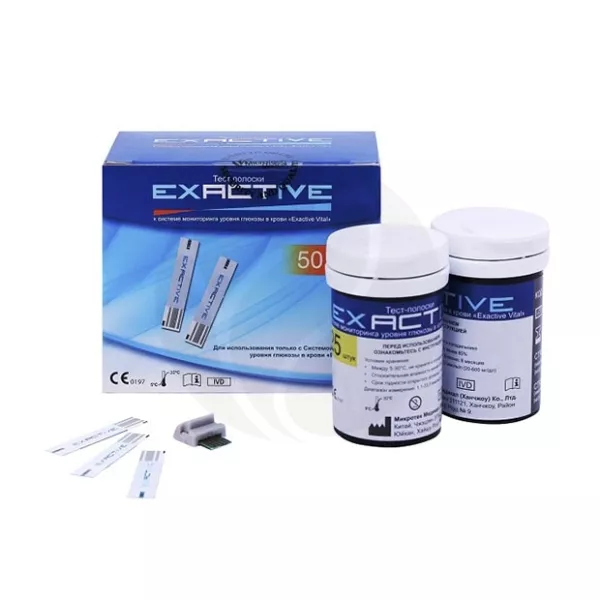 Изображение товара Тест-полоски Exactive Vital для определения уровня глюкозы в крови 50 шт