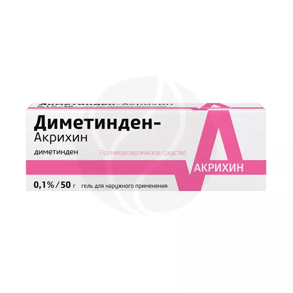 Изображение товара Диметинден Акрихин гель д/наружн. прим. 0.1%, 50г Изображение товара Диметинден Акрихин гель д/наружн. прим. 0.1%, 50г